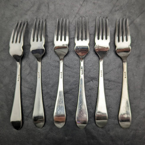 1920年頃 英国アンティーク シルバープレート製 フィッシュカトラリー6ペアセット 箱入り